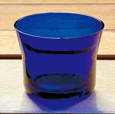 フレアグラス　耐熱性　被せ藍色