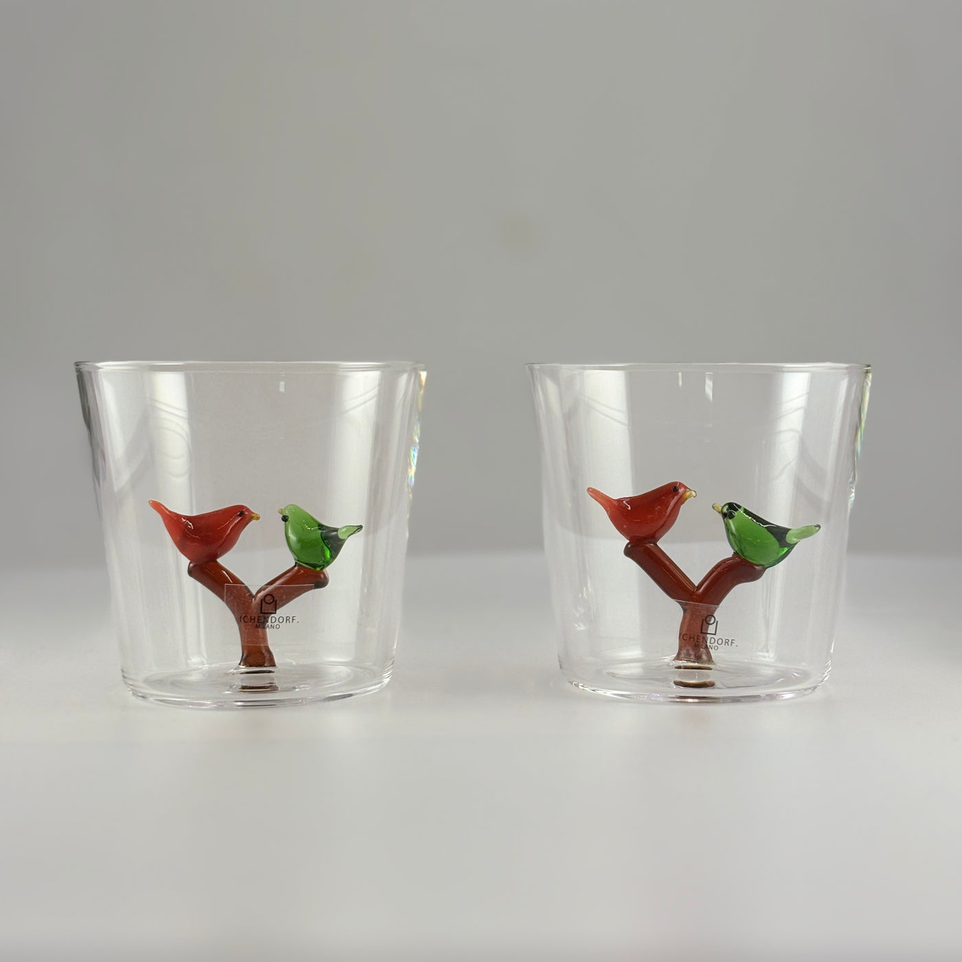 【数量限定品】ICHENDORF MILANO（イッケンドルフ）WOODLAND TALES　tumbler 2pcs birds green-red